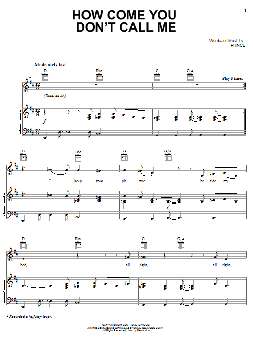 Alicia Keys How Come You Don T Call Me Sheet Music Download Pdf Score 53954