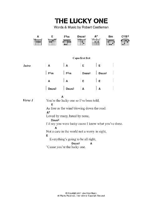 Alison Krauss The Lucky One Sheet Music Notes & Chords for Lyrics & Chords - Download or Print PDF