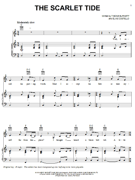 Alison Krauss The Scarlet Tide (from Cold Mountain) Sheet Music Notes & Chords for Piano, Vocal & Guitar - Download or Print PDF