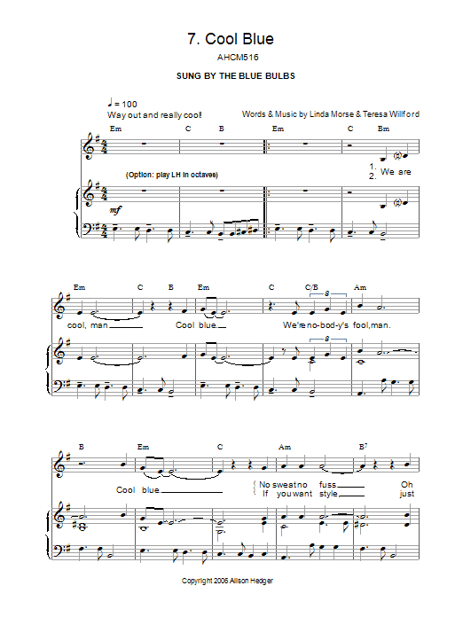 Cool Blue (from Mister Lillibub's Lovely Light Bulbs) sheet music