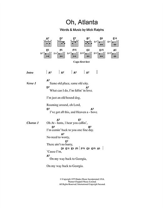 Alison Krauss Oh, Atlanta Sheet Music Notes & Chords for Lyrics & Chords - Download or Print PDF