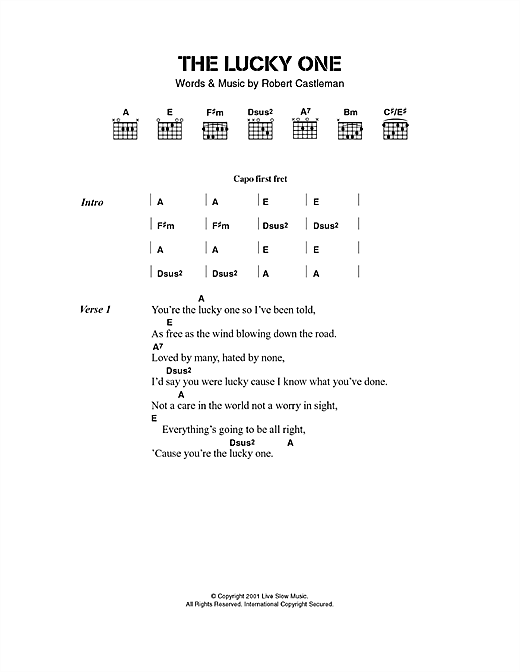 Alison Krauss The Lucky One Sheet Music Notes & Chords for Lyrics & Chords - Download or Print PDF