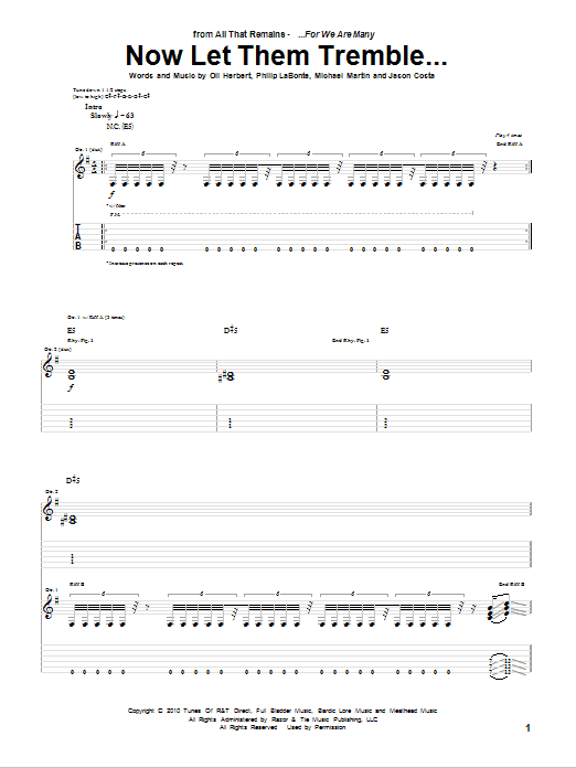 All That Remains Now Let Them Tremble Sheet Music Notes & Chords for Guitar Tab - Download or Print PDF