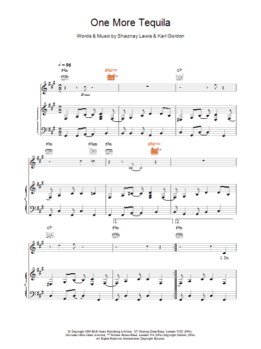 One More Tequila sheet music