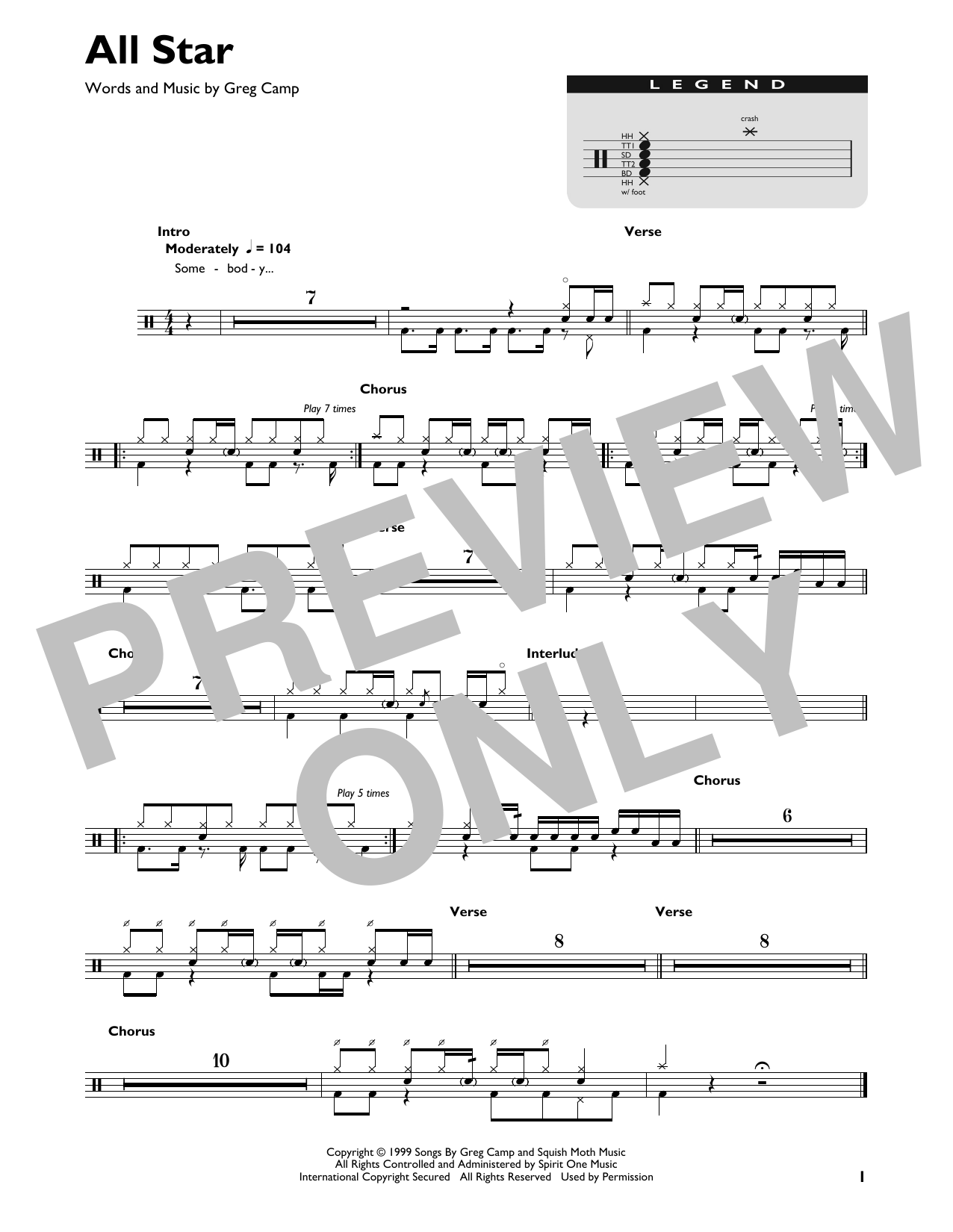 Smash Mouth All Star Chords, Sheet Music Notes | Download Pop.