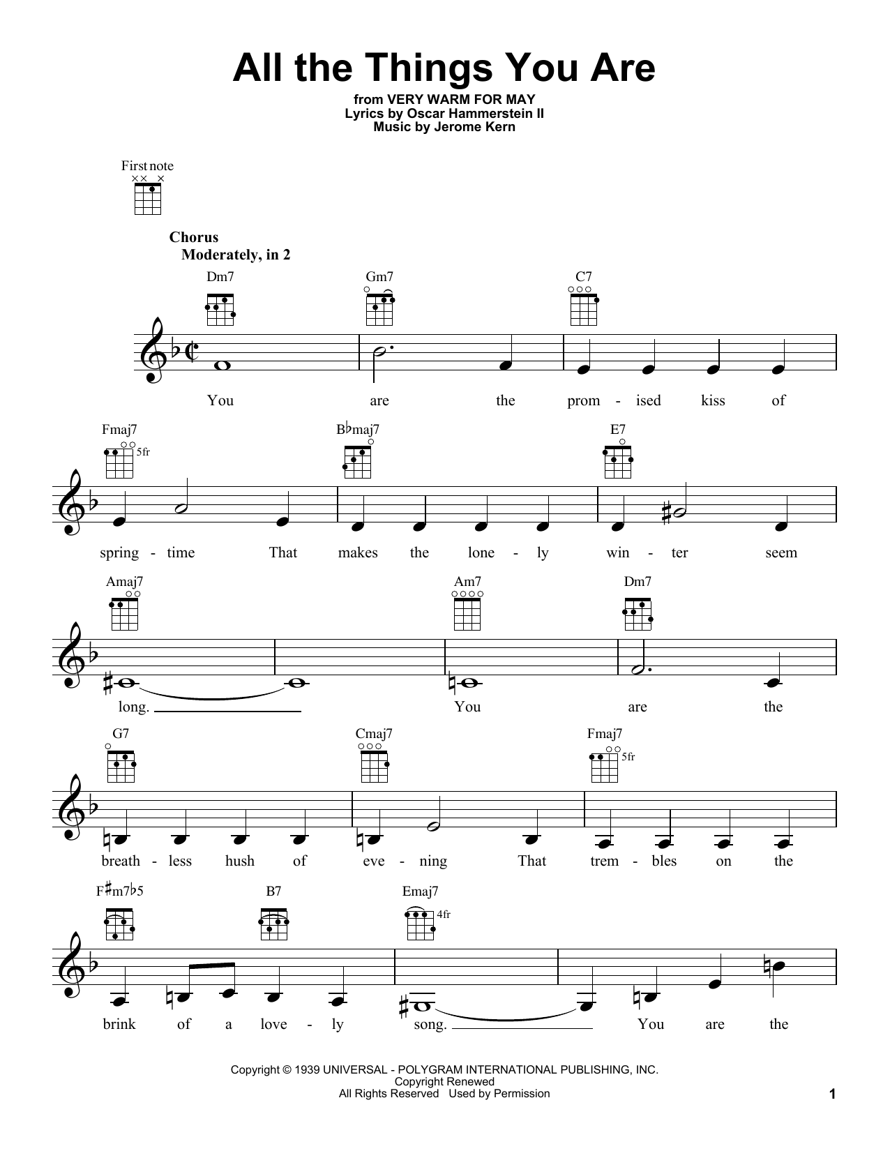 Jerome Kern All The Things You Are Sheet Music Download Pdf Score 415195
