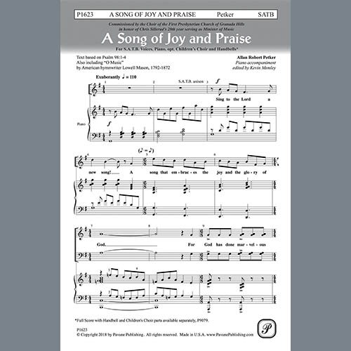 Allan Petker, A Song Of Joy And Praise, SATB Choir