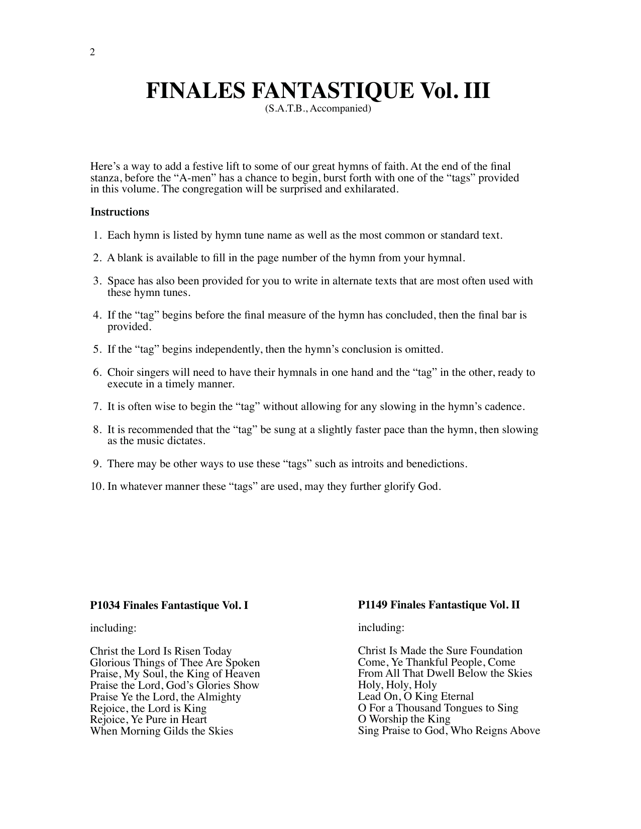 Allan Petker Finales Fantastique Vol. III Sheet Music Notes & Chords for Choral - Download or Print PDF