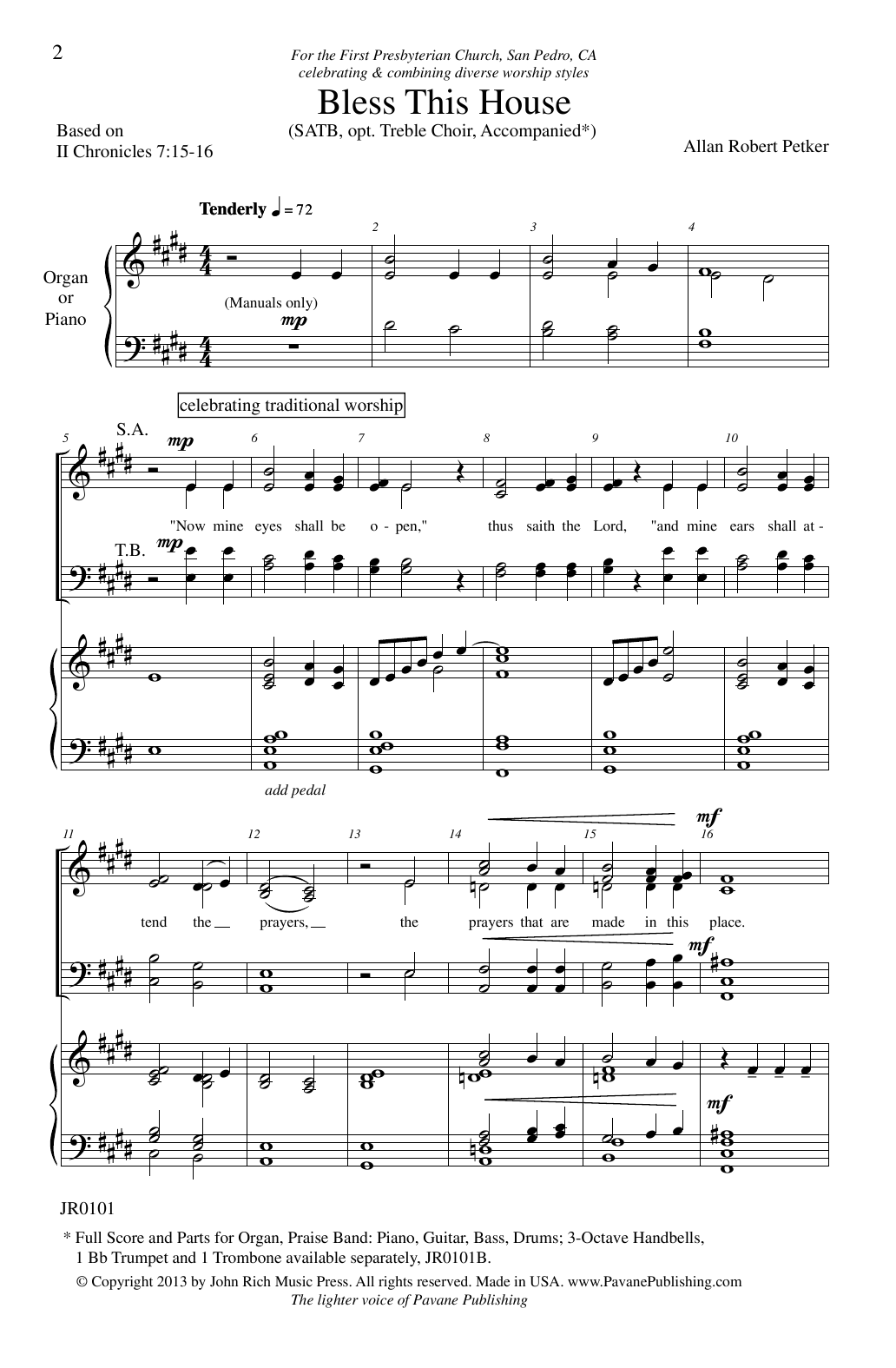Allan Robert Petker Bless This House Sheet Music Notes & Chords for Choral - Download or Print PDF