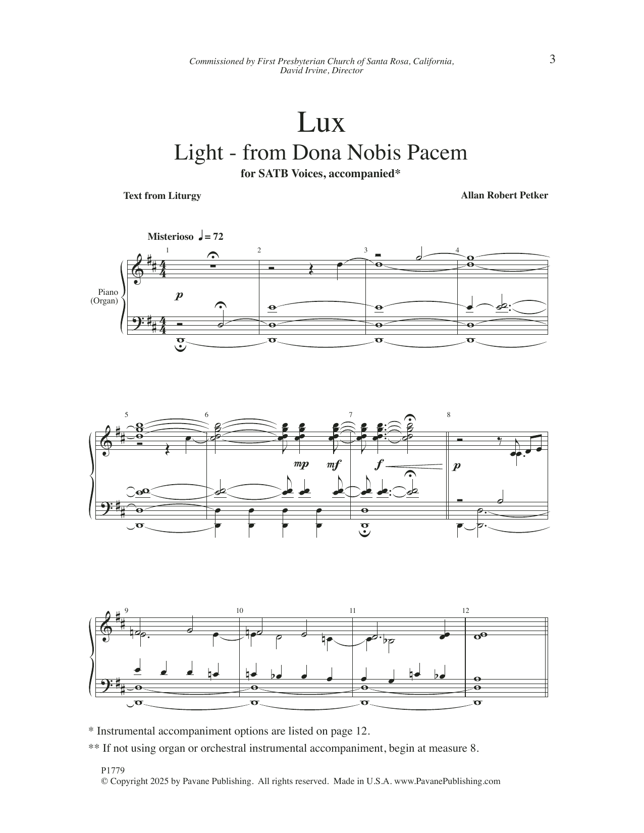 Allan Robert Petker Lux (from Dona Nobis Pacem) Sheet Music Notes & Chords for SATB Choir - Download or Print PDF