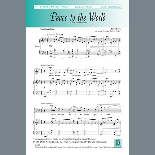 Allan Robert Petker, Peace to the World, SATB Choir