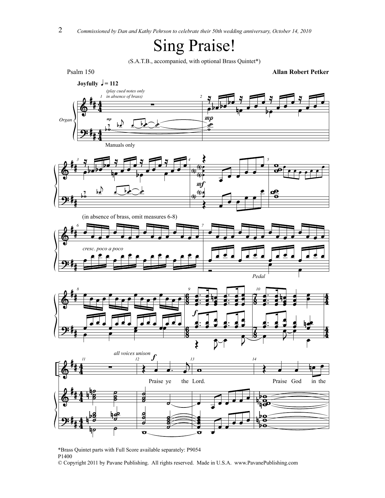Allan Robert Petker Sing Praise! Sheet Music Notes & Chords for Choral - Download or Print PDF