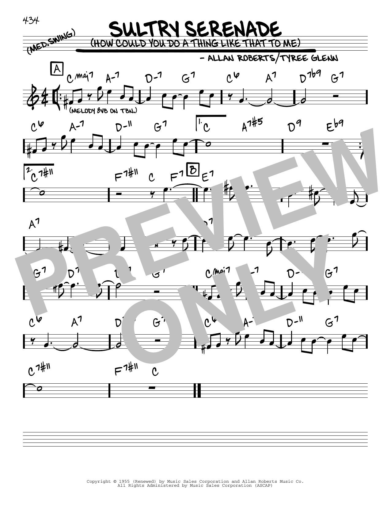 Allan Roberts Sultry Serenade (How Could You Do A Thing Like That To Me) Sheet Music Notes & Chords for Real Book – Melody & Chords - Download or Print PDF