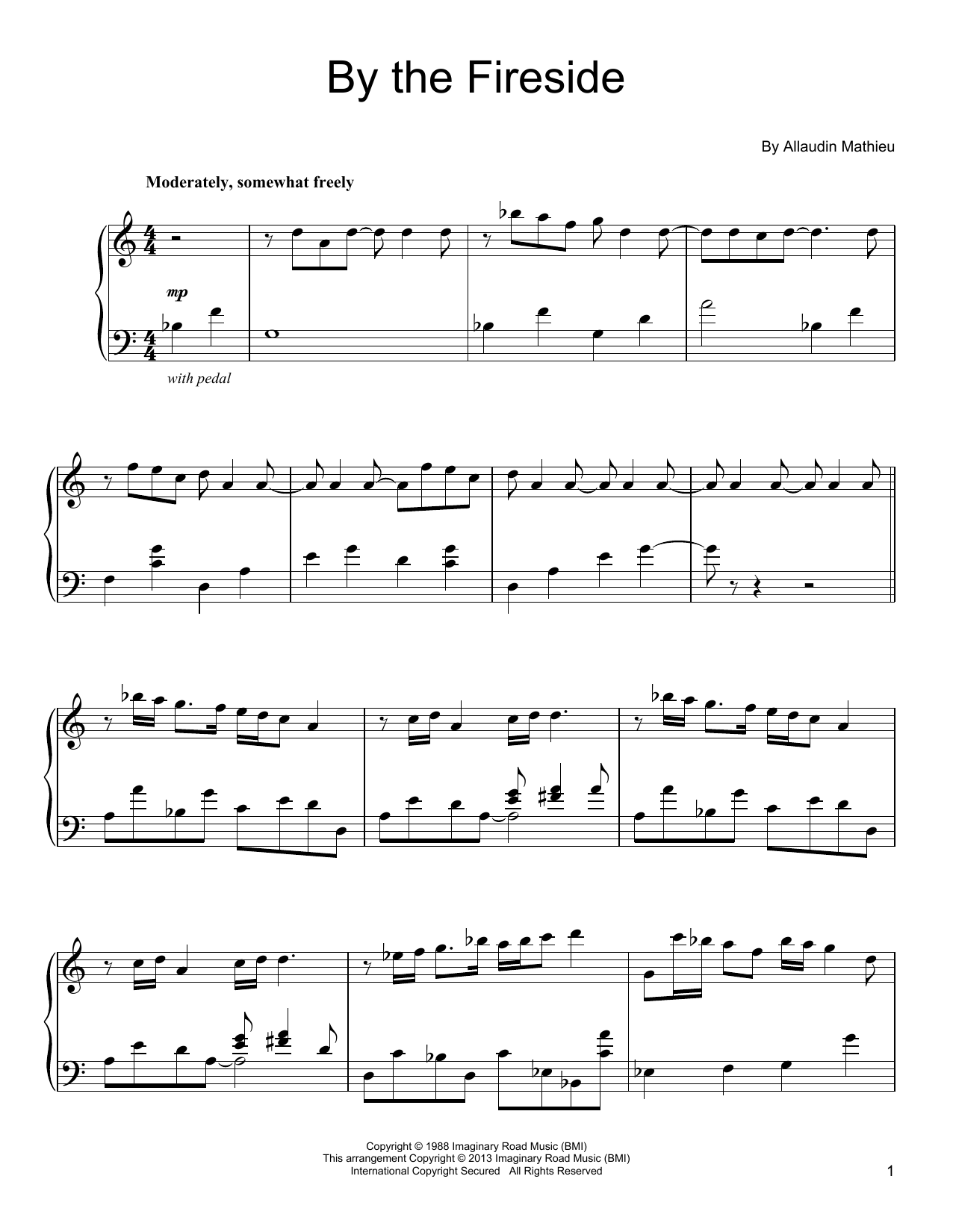 Allaudin Mathieu By The Fireside Sheet Music Notes & Chords for Piano - Download or Print PDF