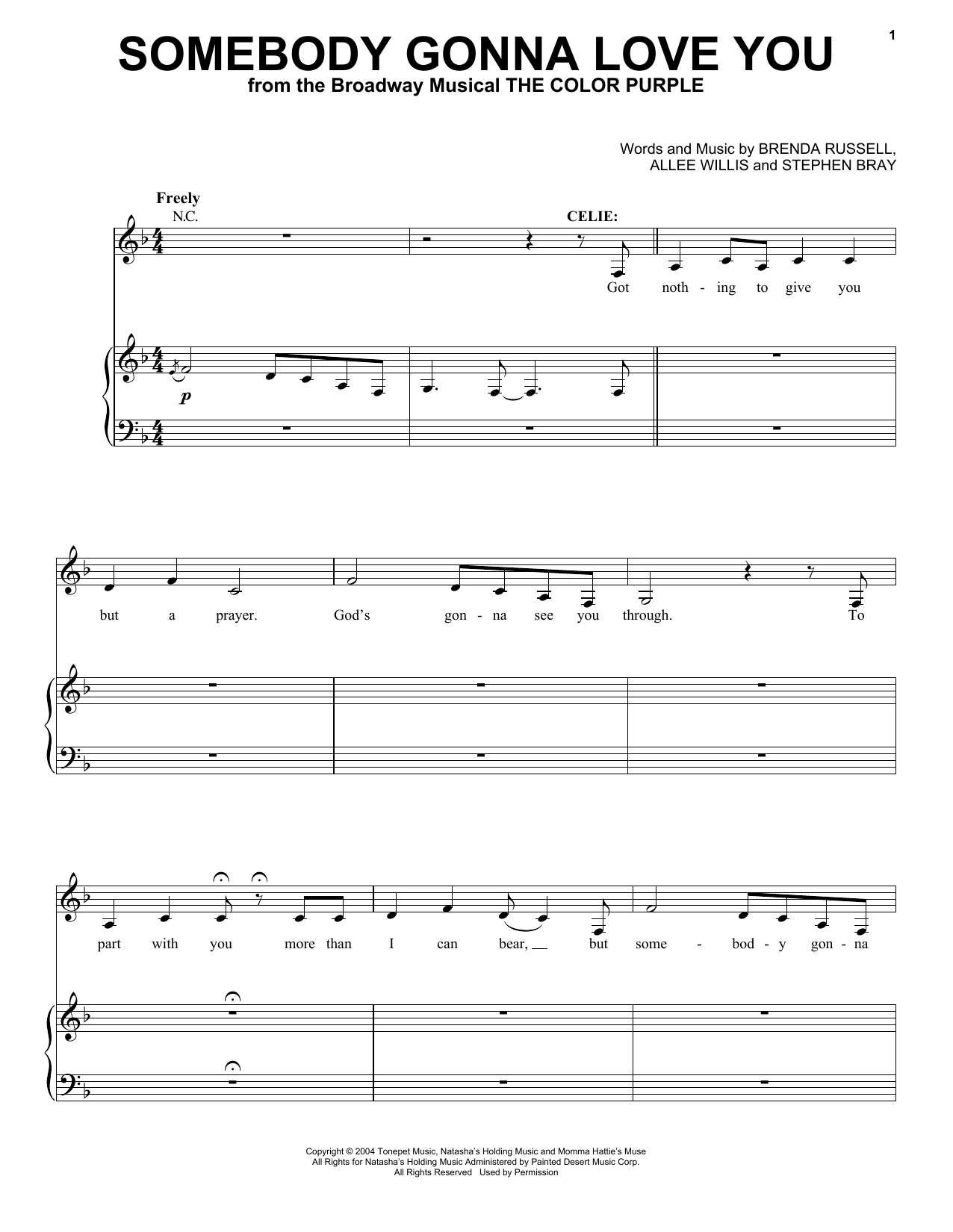 Allee Willis Somebody Gonna Love You Sheet Music Notes & Chords for Melody Line, Lyrics & Chords - Download or Print PDF