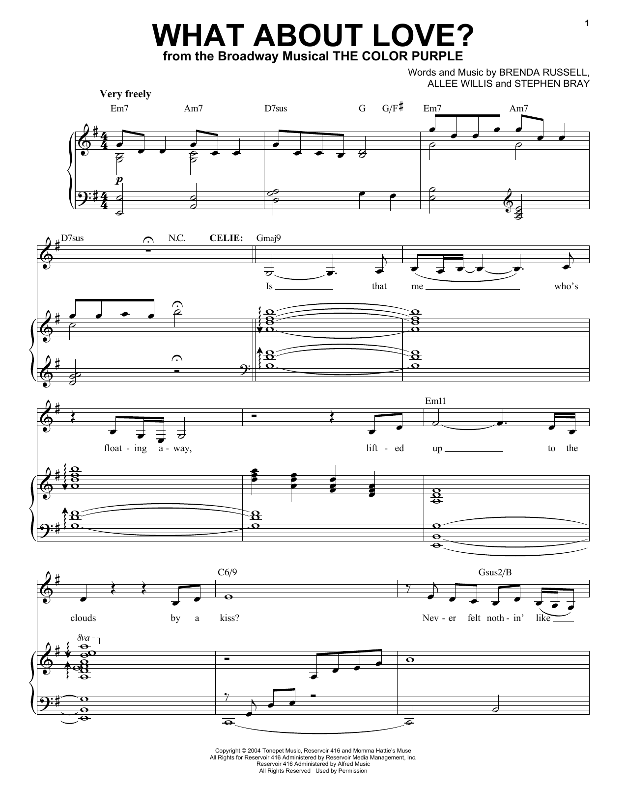 Allee Willis What About Love? Sheet Music Notes & Chords for Piano & Vocal - Download or Print PDF