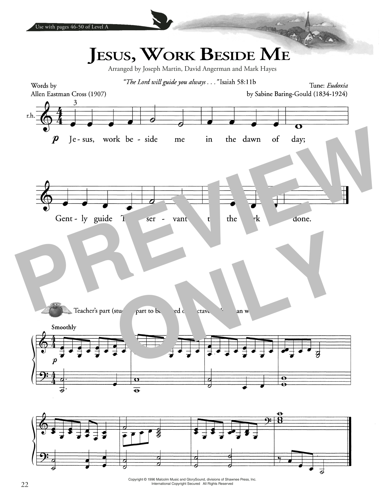 Allen Eastman Cross Jesus, Work Beside Me Sheet Music Notes & Chords for Piano Method - Download or Print PDF