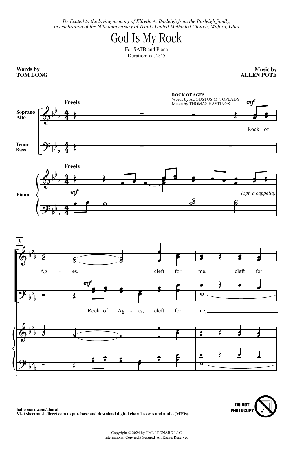 Allen Pote God Is My Rock Sheet Music Notes & Chords for SATB Choir - Download or Print PDF