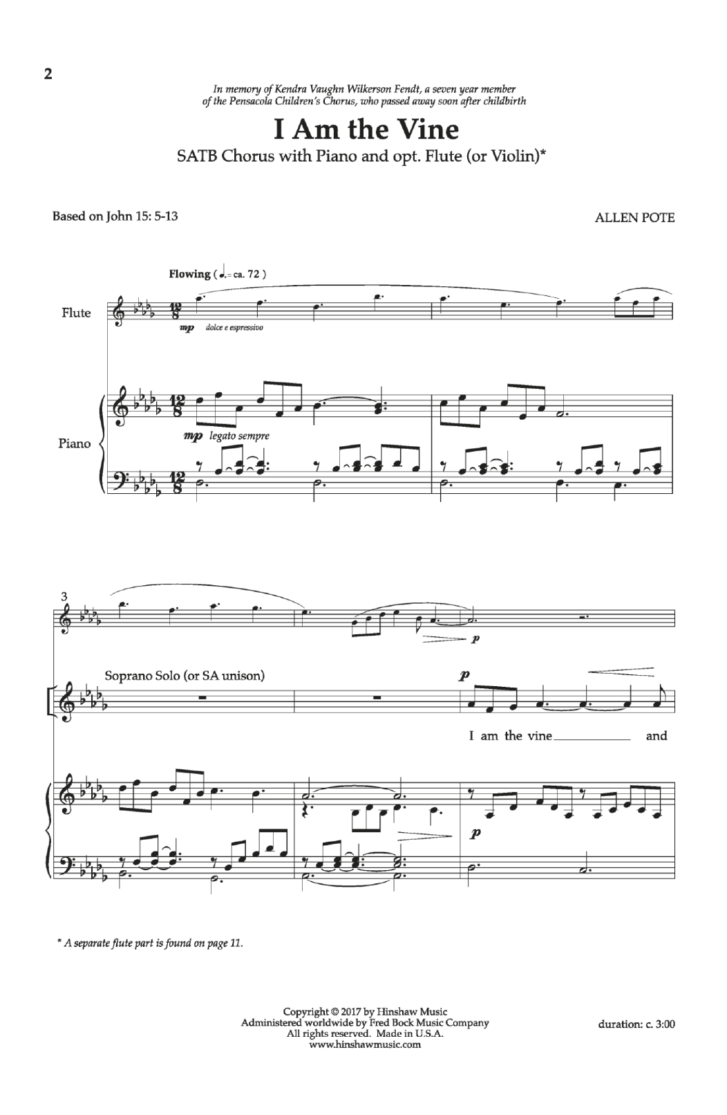 Allen Pote I Am the Vine Sheet Music Notes & Chords for Choral - Download or Print PDF