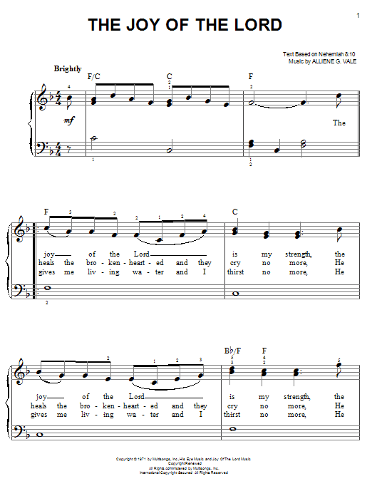 The Joy Of The Lord sheet music