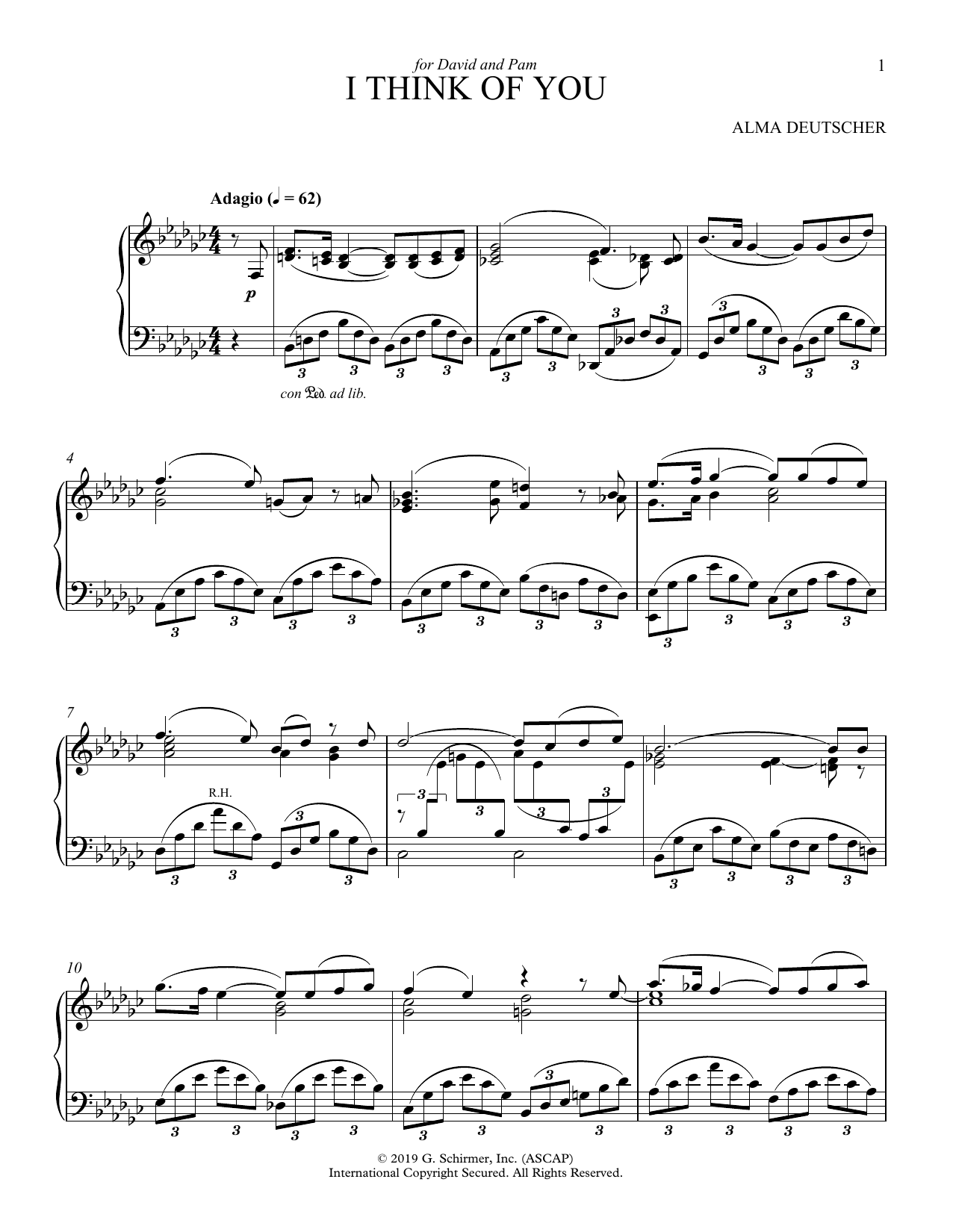 Alma Deutscher I Think Of You Sheet Music Notes & Chords for Piano Solo - Download or Print PDF
