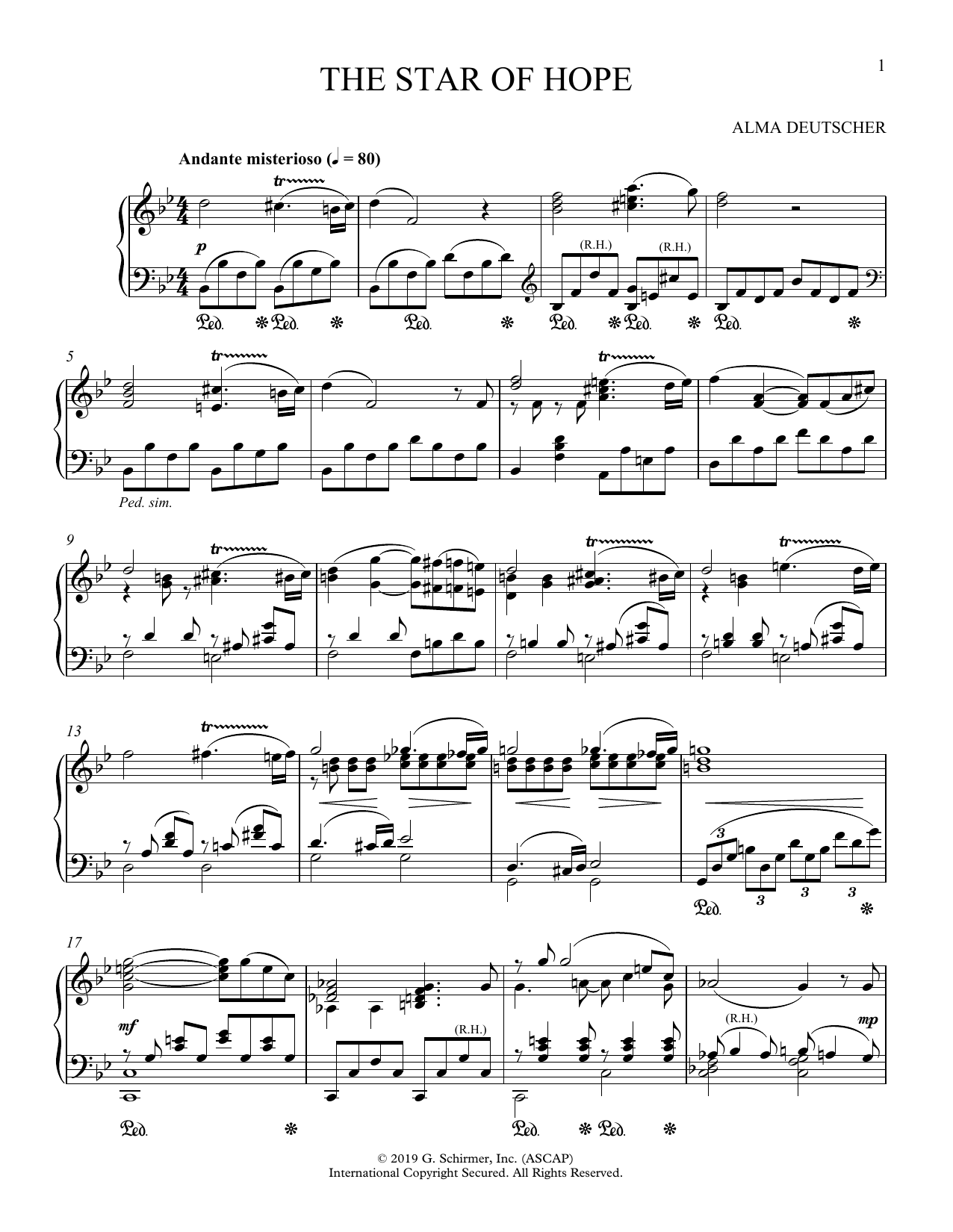 Alma Deutscher The Star Of Hope (from Cinderella) Sheet Music Notes & Chords for Piano Solo - Download or Print PDF