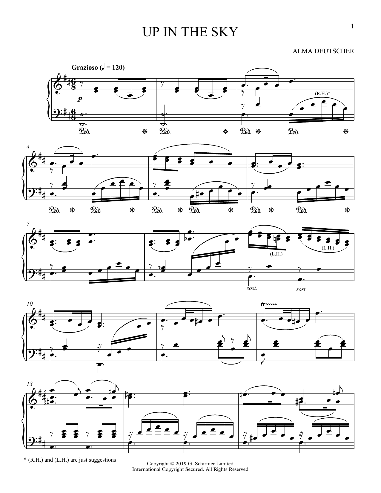 Alma Deutscher Up In The Sky (from Cinderella) Sheet Music Notes & Chords for Piano Solo - Download or Print PDF