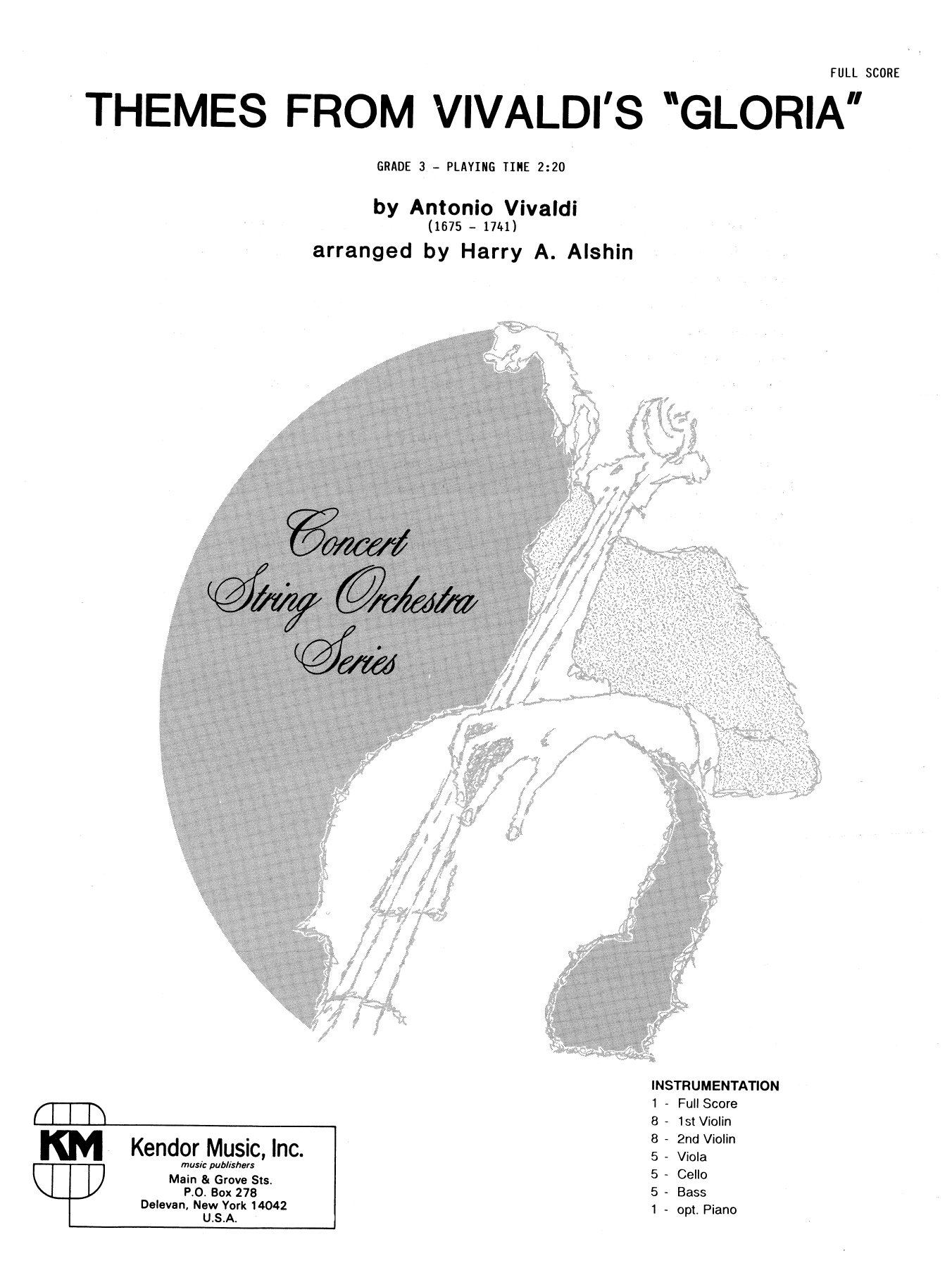 Preview Alshin Themes From Vivaldi's Gloria - Full Score Classical sheet music, notes and chords for Orchestra, SKU: 336799 Themes From Vivaldi's Gloria - Full Score sheet music