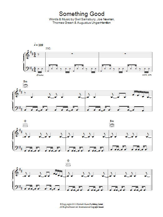 Alt-J Something Good Sheet Music Notes & Chords for Piano, Vocal & Guitar (Right-Hand Melody) - Download or Print PDF