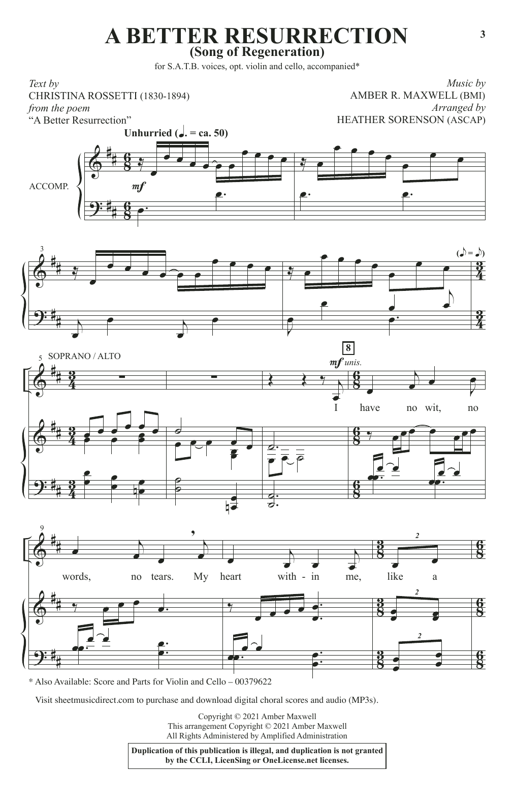 Amber R. Maxwell A Better Resurrection (Song Of Regeneration) (arr. Heather Sorenson) Sheet Music Notes & Chords for SATB Choir - Download or Print PDF