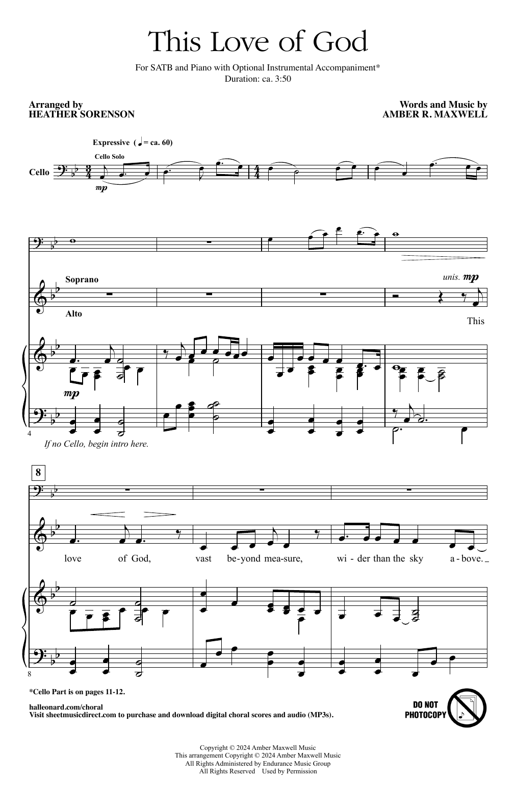 Amber R. Maxwell This Love Of God (arr. Heather Sorenson) Sheet Music Notes & Chords for SATB Choir - Download or Print PDF