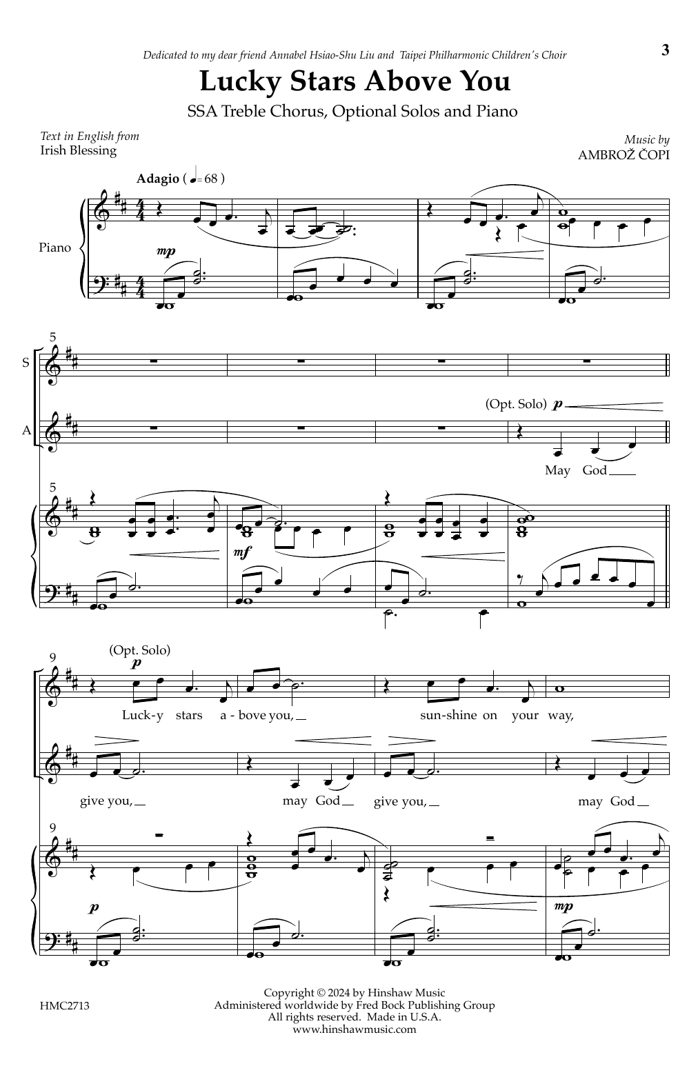 Ambroz Copi Lucky Stars Above You Sheet Music Notes & Chords for Choir - Download or Print PDF