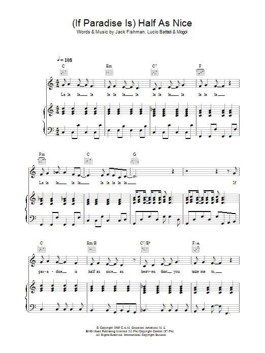 Amen Corner (If Paradise Is) Half As Nice Sheet Music Notes & Chords for Piano, Vocal & Guitar - Download or Print PDF