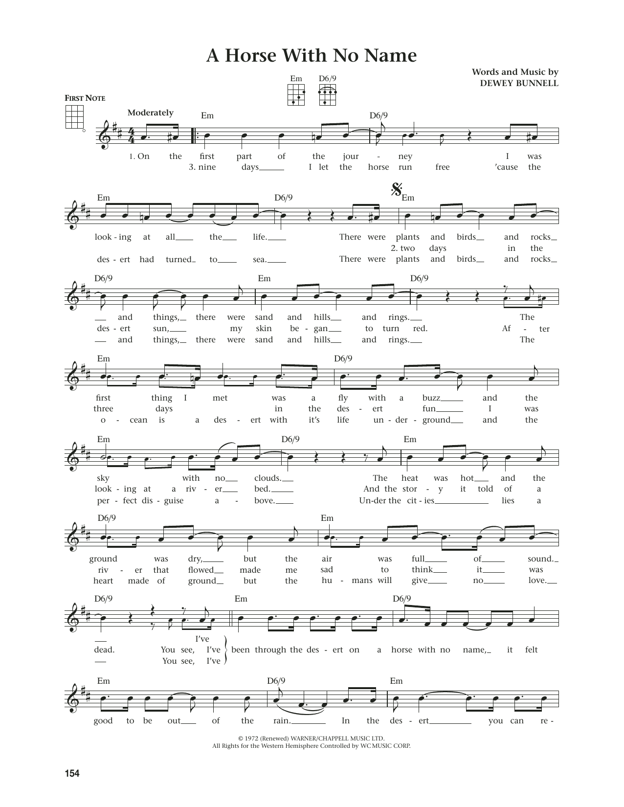 America A Horse With No Name (from The Daily Ukulele) (arr. Jim Beloff) Sheet Music Notes & Chords for Ukulele - Download or Print PDF