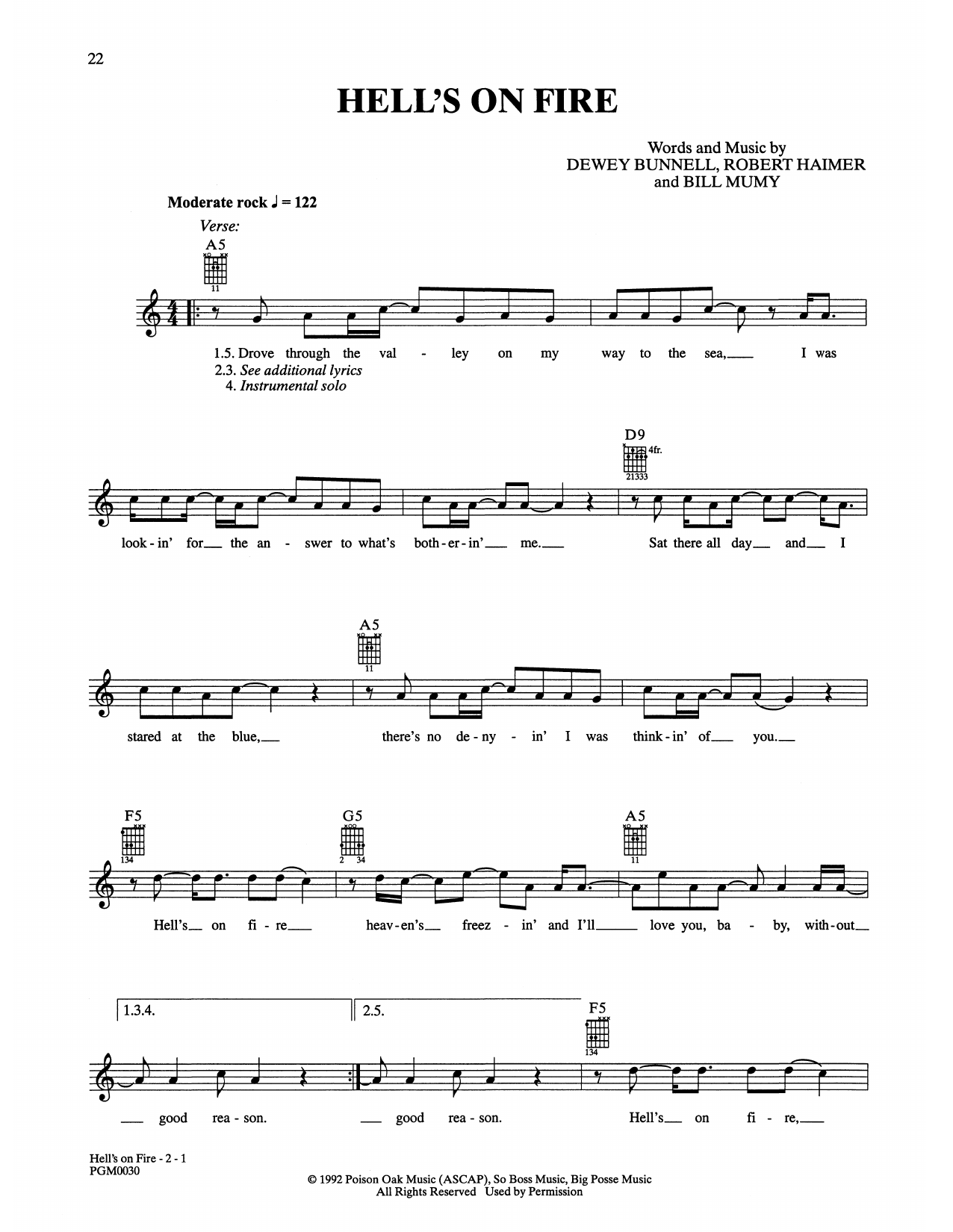America Hell's On Fire Sheet Music Notes & Chords for Easy Guitar - Download or Print PDF