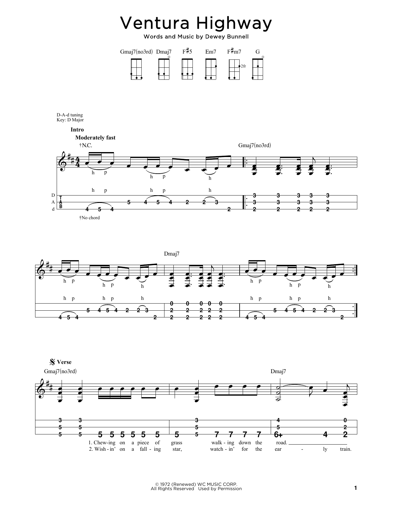 America Ventura Highway (arr. Steven B. Eulberg) Sheet Music Notes & Chords for Dulcimer - Download or Print PDF