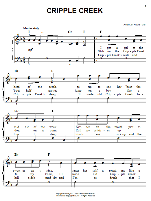 American Fiddle Tune Cripple Creek Sheet Music Notes & Chords for Guitar Tab Play-Along - Download or Print PDF