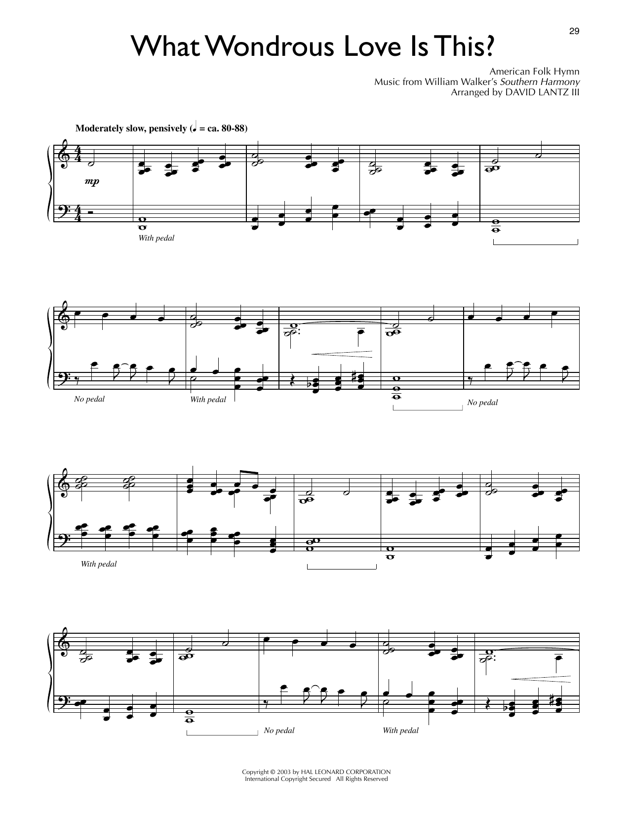 American Folk Hymn What Wondrous Love Is This (arr. David Lantz III) Sheet Music Notes & Chords for Piano Solo - Download or Print PDF