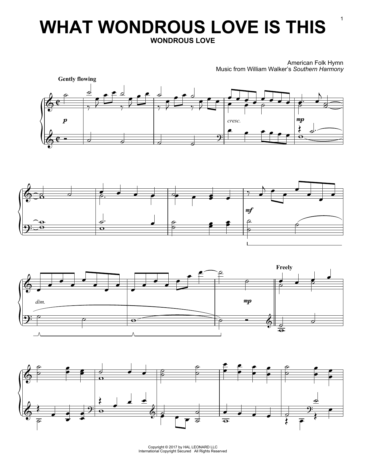 American Folk Hymn What Wondrous Love Is This Sheet Music Notes & Chords for Piano - Download or Print PDF