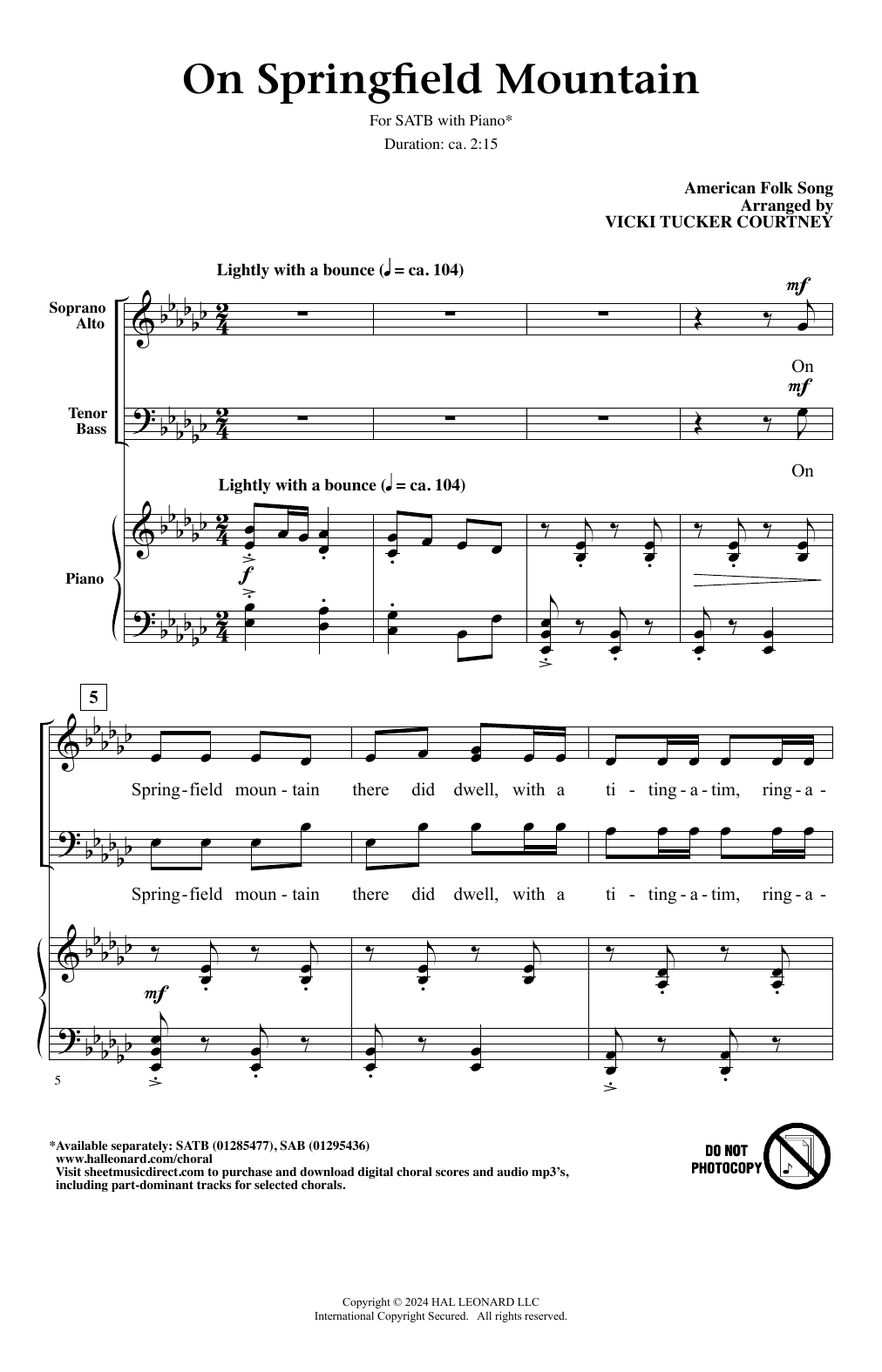 American Folk Song On Springfield Mountain (arr. Vicki Tucker Courtney) Sheet Music Notes & Chords for SAB Choir - Download or Print PDF