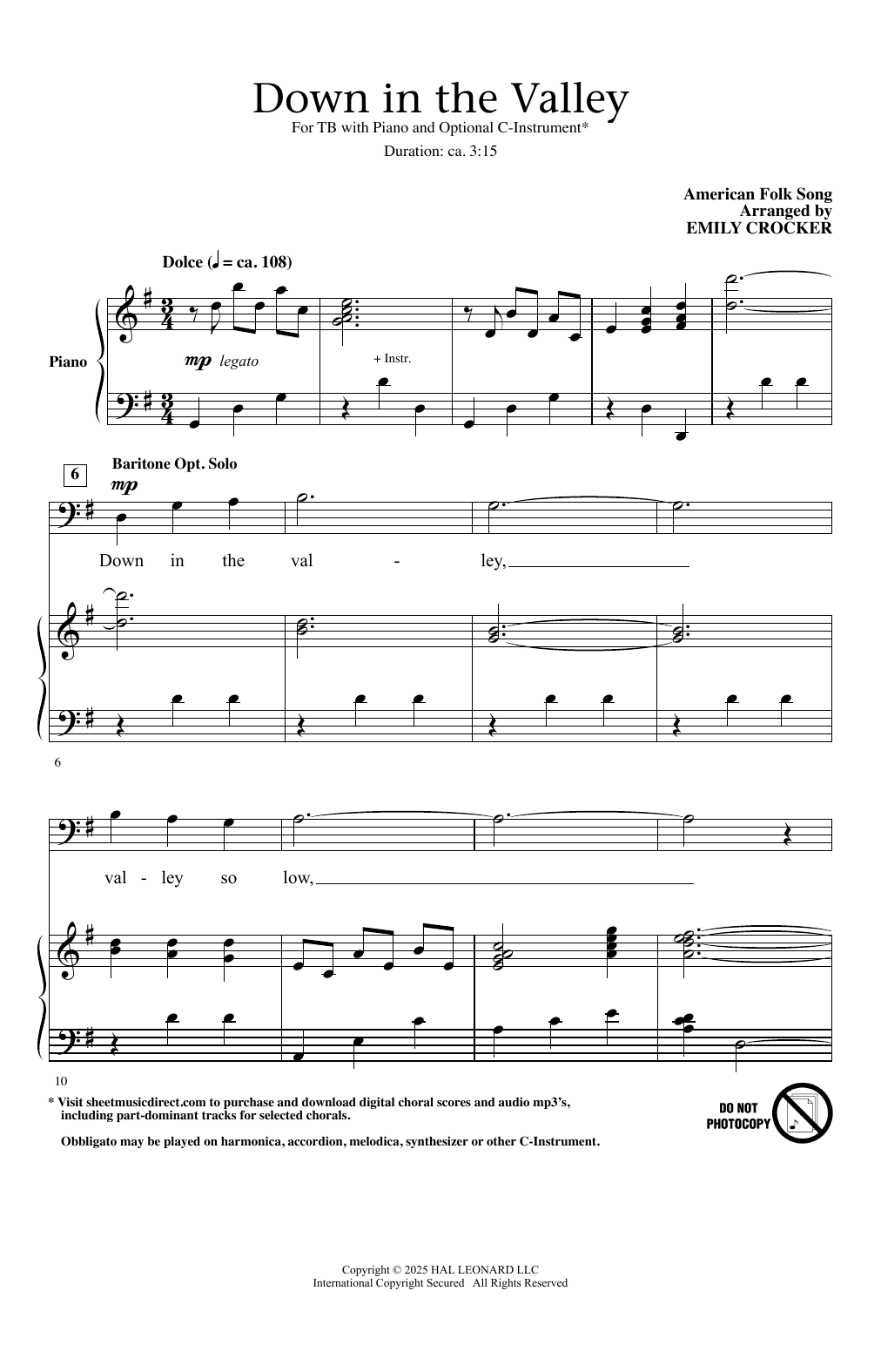 American Folksong Down In The Valley (arr. Vicki Tucker Courtney) Sheet Music Notes & Chords for TB Choir - Download or Print PDF