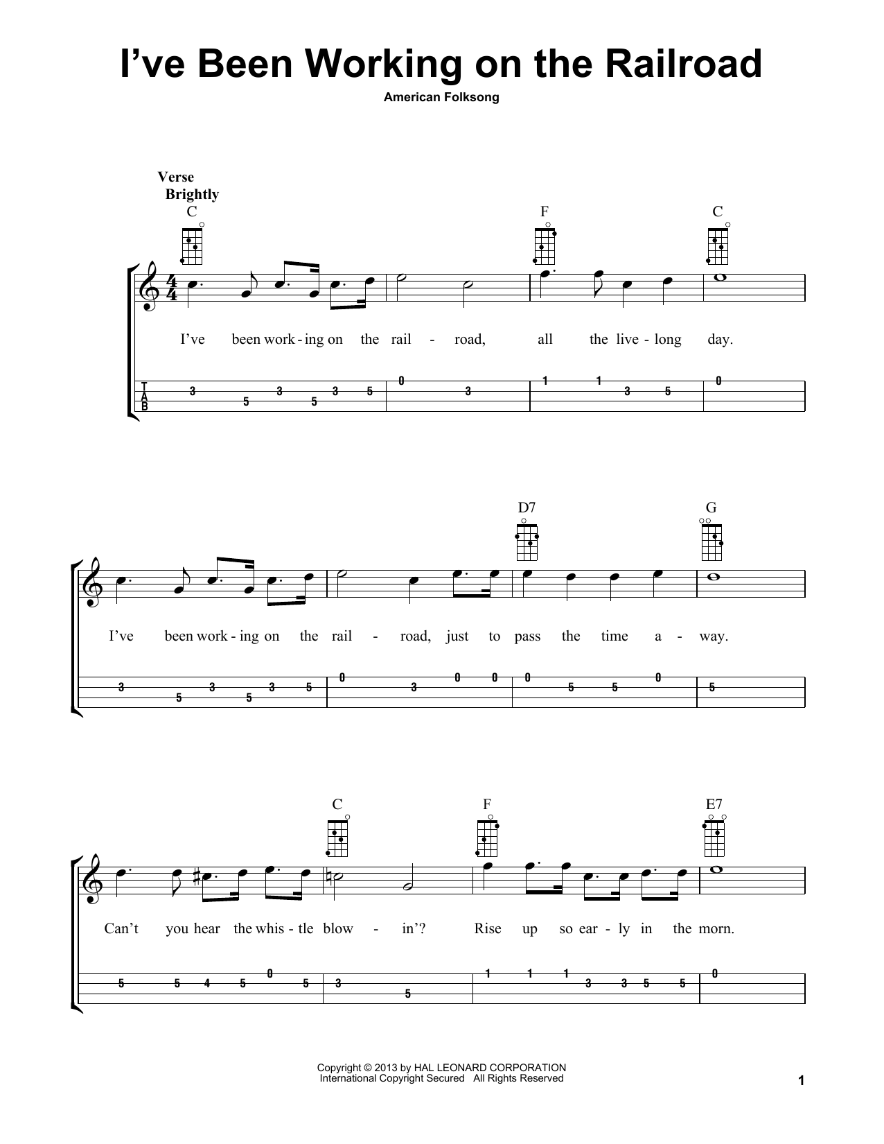 American Folksong I've Been Working On The Railroad (arr. Bobby Westfall) Sheet Music Notes & Chords for Mandolin - Download or Print PDF