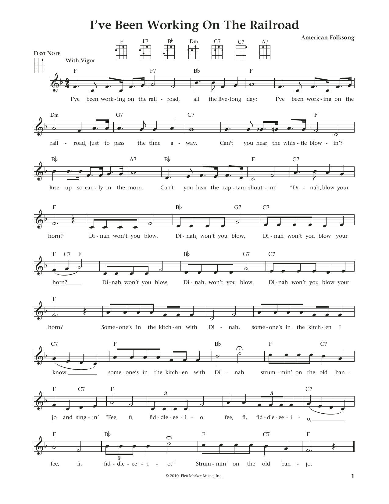 American Folksong I've Been Working On The Railroad (from The Daily Ukulele) (arr. Liz and Jim Beloff) Sheet Music Notes & Chords for Ukulele - Download or Print PDF