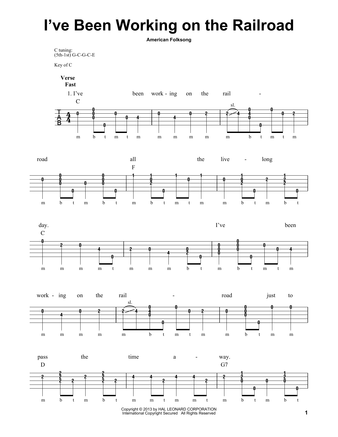 American Folksong I've Been Working On The Railroad Sheet Music Notes & Chords for SPREP - Download or Print PDF