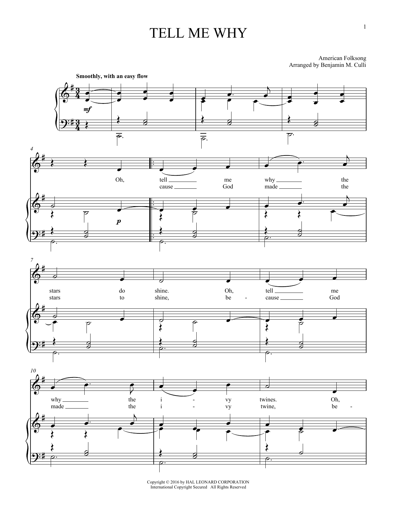American Folksong Tell Me Why Sheet Music Notes & Chords for Melody Line, Lyrics & Chords - Download or Print PDF