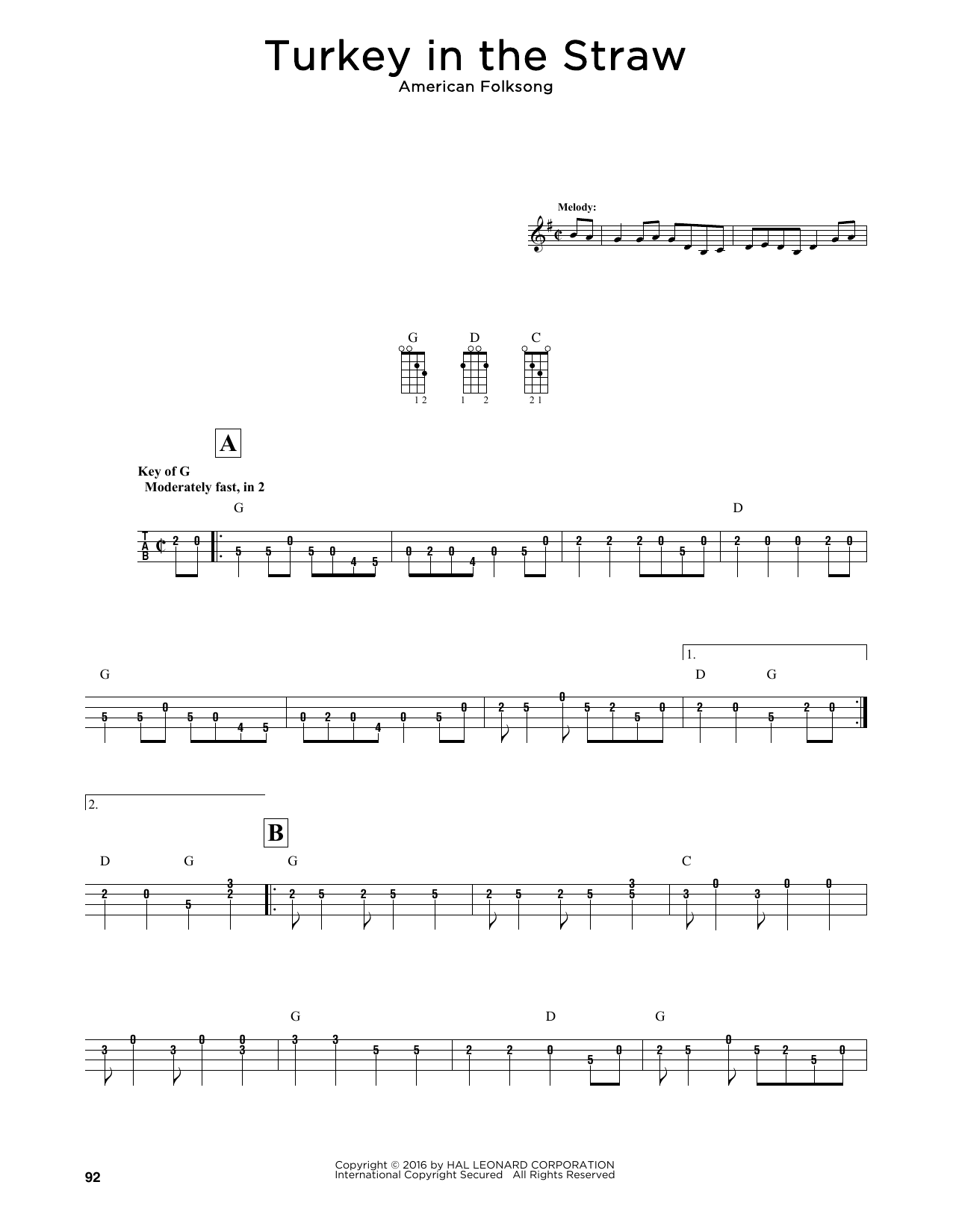 American Folksong Turkey In The Straw (arr. Fred Sokolow) Sheet Music Notes & Chords for Solo Guitar Tab - Download or Print PDF