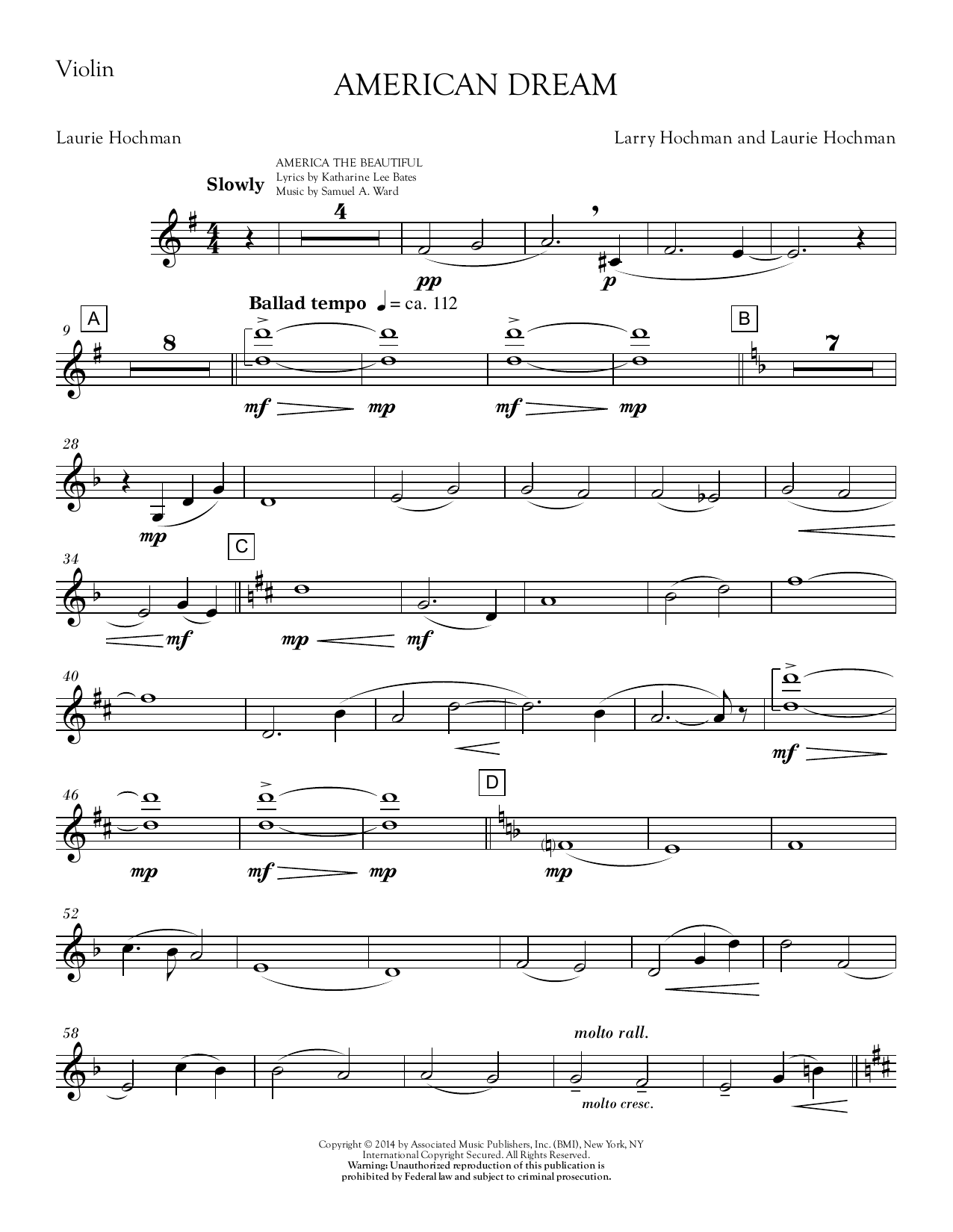Larry Hochman American Dream Violin 1 Sheet Music Download Pdf Score 382121