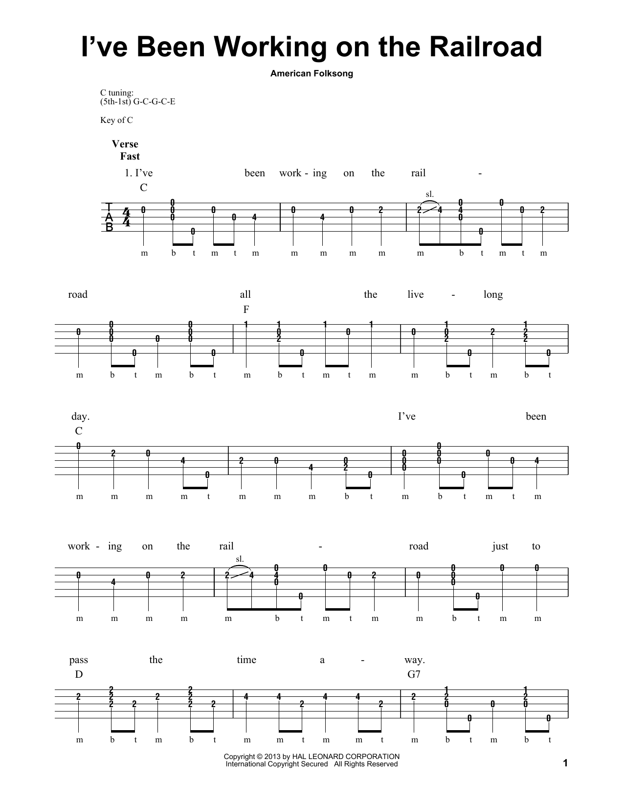 Preview American Folksong I've Been Working On The Railroad American sheet music, notes and chords for Guitar Tab, SKU: 197733 I've Been Working On The Railroad sheet music