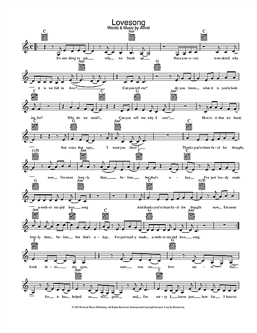 Amiel Lovesong Sheet Music Notes & Chords for Melody Line, Lyrics & Chords - Download or Print PDF