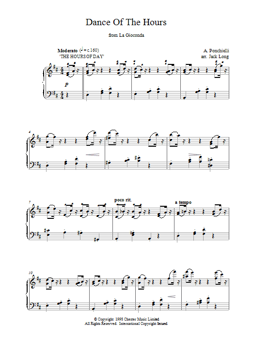 Amilcare Ponchielli Dance Of The Hours Sheet Music Notes & Chords for Easy Piano - Download or Print PDF